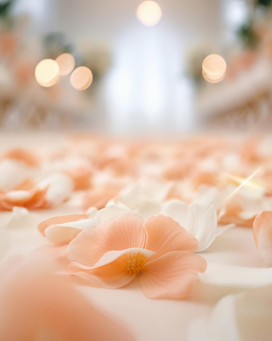 ピーチカラーの花びらの写真